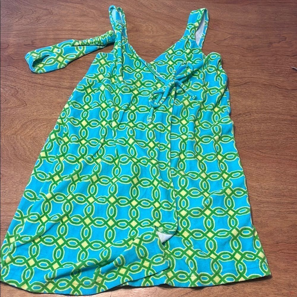 Capelli of New York Green and Blue Towel Dress/ Swim Cover